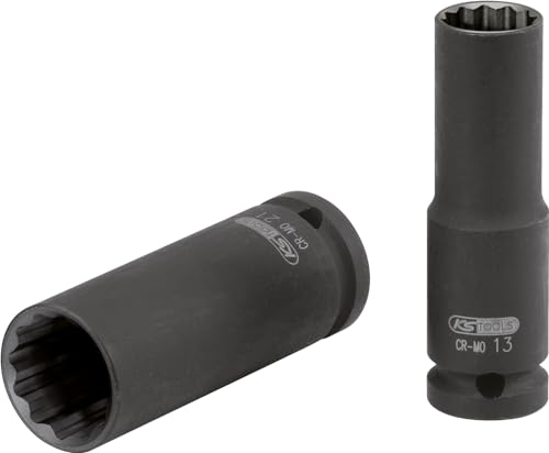 KS Tools 515.0973 - Douille longue à chocs 12 pans 1/2 - 27mm - En Chrome Molybdène - Uniquement pour utilisation à chocs