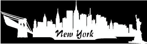 Samunshi® Wandsticker New York Skyline Wandtattoo viele Farben und Größen sofort lieferbar 30 x 9cm weiß