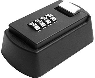 Elbe HS18 Schlüsseltresor mit 4-stelligem Zahlencode, Key Garage, Key Safe, mit Zahlenschloss & Bügel, Wandmontage, Wetterfest, passend für Schlüssel und Plastikkarten, schwarz