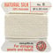 Griffin 100% Natural Silk Beading Cord String Thread - White - 2 metres with one Needle - Size 0.80mm
