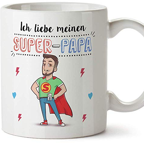 Mugffins - Papa Tasse/Becher/Mug - Super Papa - Kaffeetasse als Vatertagsgeschenk. Keramik 350 ml