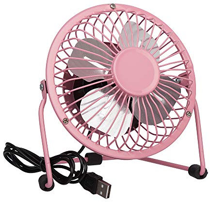 Invero® Mini USB 4-Inch Tilting Desktop Cooling Fan with Metal Shell and Aluminium Blades ideal for Home, Office, Laptops, Notebooks, Desktop PC's and more - Simple Plug & Play - Pink