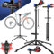tectake® Soporte Bicicleta Suelo con Bandeja Giratoria, Soporte Bici Plegable con Giro de 360°, Agarre de Cierre Rápido, Herramientas Bicicleta Montaña o Carretera, Firme y Estable, Carga máxima 25 kg