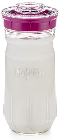 KEFIRKO Kefir Maker | El set ideal para preparar Kéfir de Leche o Kéfir de Agua en Casa | Fermentador-Germinador Casero + Librito de Recetas Descargable en PDF | 1.4l | BPA Free | Rosa
