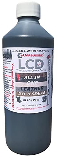 Leather dye Black for Sofas, Shoes, Handbags, Car Seats, Jackets | dye colourant kit. Hard Wearing Scuff and Scratch Resistant for Leather Vinyl. Built in Sealer Restores Worn and Faded Items.
