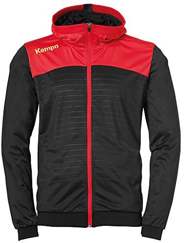 Kempa Kinder Emotion 2.0 Kapuzenjacke, schwarz/Rot/Gelb, 140