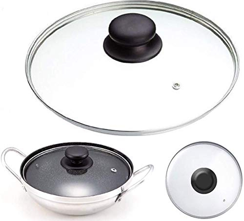 Tempered Glass Vented Pan Lid Saucepans, Wok, (20CM)
