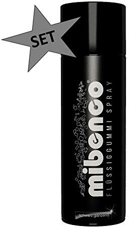 mibenco 2 STÜCK Flüssiggummi Spray 1x Schwarz glänzend 400ml 1x schwarz glänzend pur 175g
