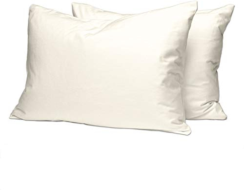 Pizuna Luxuriöser Soft-Satin 2er Pack Kissenbezug 70 x 90 cm Neu Elfenbein, 400 Fadenzahl Baumwolle Kissenbezüge, 100% Langstapel Baumwolle Kissenbezug (Neu Elfenbein, 70x90 cm)