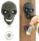 WODEGIFT Halloween Skull Bottle Opener, Wall Mounted Cast Iron With Magnetic Cap Catcher Bottle opener,Halloween Wall Mount Bottle Opener with Magnet (black)