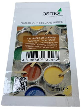 Osmo UV Protection Oil Exterior 5ml Sample Sachet (Light Red Cedar Natural 431)
