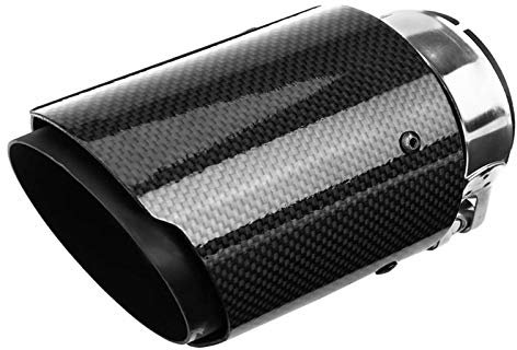 Umisu Embout Échappement en Fibre de Carbone Tuyau d'Échappement Silencieux Inox de Voiture Sortie de Tuyau Arrière Voiture 63mm Diamètre Intérieur