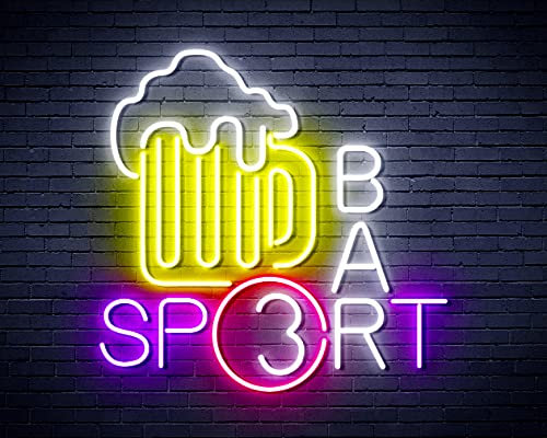Sportbar mit Bierkrug Flex Silikon LED Neonschild - mehrfarbig 1 - st16s33-fnu0422-m1