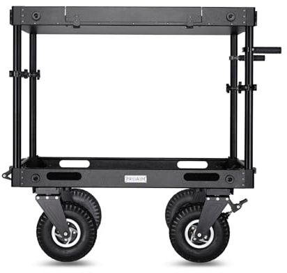 PROAIM 42 Victor Pro Video Production Camera Cart. Total Payload Capacity- 500kg/1100lb. Adjustable Height Top Shelf. Dovetail Wheel Mounting System (CT-VCTR-PRO-42)