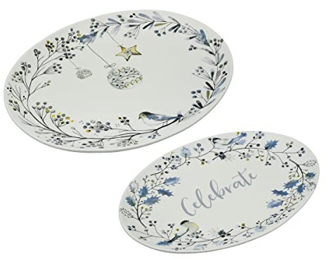 Fitz and Floyd Noel Noir Platzteller, 40,6 cm und 35,6 cm, mehrfarbig, 2 Stück