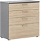 Möbelpartner Büroschrank Denver, 701718, Eiche hell Dekor/Anthrazit, ca. 80,2 x 41 x 84,2 cm