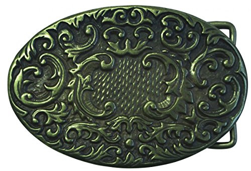 BELTINGER Gürtelschnalle Blumen 4,0 cm | Buckle Wechselschließe Gürtelschließe 40mm Massiv | Für die Tracht | Altmessing