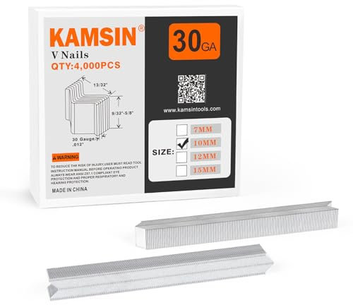 KAMSIN Clavos en V 10mm Longitud Clavos en V para Pistola de Clavos en V Enmarcadora 4,000 PCS/Caja