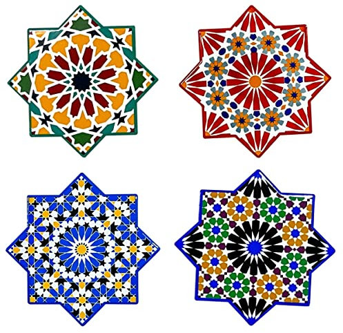 Signes Grimalt By Sigris - Posavasos hidráulico Pack 4 Unidades Cocina | Posavasos Multicolor - 0x10x10 cm