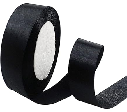 23 Meter Satinband Schwarz 25mm Satinband Bänder, Breit Schleifenband Dekoband Stoffband Geschenkband Hochzeitsdeko Schleife für Geschenkverpackung,Kunsthandwerk,Haarschleifen,Blumenstrauß,Dekoration
