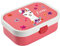 4youDesign rosa Brotdose mit Fächern -Blumen-Alpaka- personalisiert mit Namen I Campus mit Bento-Box und Gabel I für Jungen & Mädchen