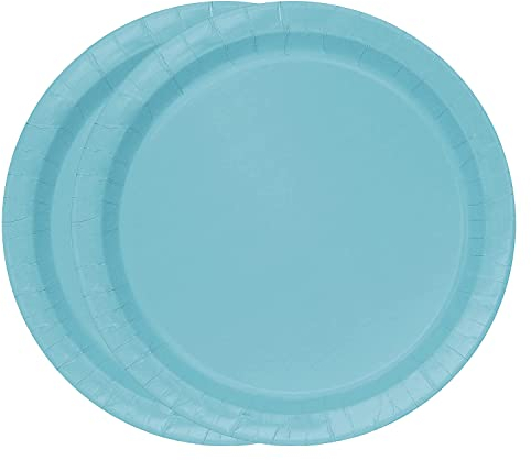 WedDecor 9 (23cm) Square Dessert Disposable Paper Plates Terrific Teal Colour Tableware for Picnics, Weddings, Birthdays, Anniversaries, Baby Showers & Christmas Events, Pack of 16