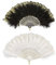 MIVAIUN 2 Pieces Folding Handheld Feather Fan Embroidered Flower Marabou Feather Fan, 20s Vintage Folding Fan, 1920s accessories for Costume Halloween Dancing Wedding Party Prom Tea Party (2 Pieces)