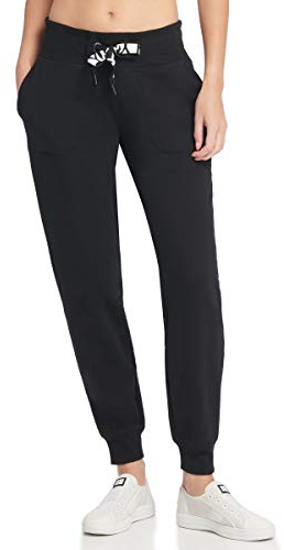 DKNY Damen Women's Fleece Joggers, Light Sweatpants for Women Trainingshose, Schwarz, S