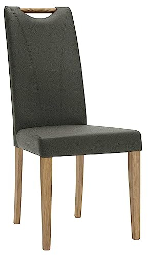 Polsterstuhl - Grau - Stoffbezug - Holzbeine