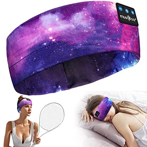 MUSICOZY Sleep Headphones Headband Bluetooth 5.4 Soft Headphones for Sleeping & Sport with Thin Speakers,Wireless Music Earphones Tech Gifts for Men Women Teens Yoga Workout Fitness Relax Travel