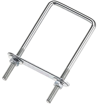 QUARKZMAN M6x50x150mm Quadrato U Bullone x 1 Set Carbonio Acciaio U Bullone per Asse e Rimorchio Foglia e Tubo, [Argento Tono]