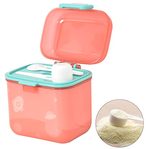 480 ml Distributeur de Poudre de Formule, Boîte de Stockage pour Lait en Poudre, Contenant de Poudre de Lait avec Cuillère et Fourchette, Conteneur Scellé pour Stocker lait en Poudre, Fruits, Aliments