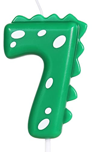Birthday Candles, 2.8inch Dinosaur Number Candles, Number 7 Candle, Dino Candles, Happy Birthday Candle, Cake Candles Cake Topper, Boys Girls Kids Dinasour Forest Theme 7 Birthday Party Decorations