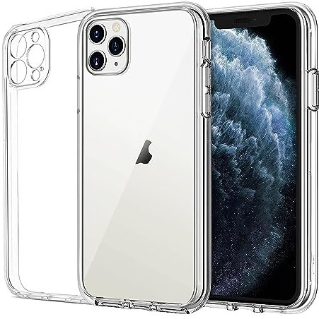 WORLD CONNECTERE Case for iPhone 11 Pro Max 6.5-Inch, Non-Yellowing Shockproof Phone Cover, Anti-Scratch Clear Back (Clear)
