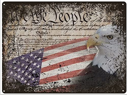 Vintage-Blechschild, Metallschild, Amerika, We The People, USA-Flagge, Adler, Vintage-Wanddekoration, Blechschild, lustige Dekorationen für Zuhause, Bar, Kneipe, Café, Bauernhof, Zimmer, Metallposter,