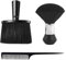 Lot de 2 brosses de cou pour barbier, avec 1 peigne à queue pointue, brosse à cheveux avec poignée, brosse douce pour cheveux cassés, pour nettoyer les cheveux cassés (noir)
