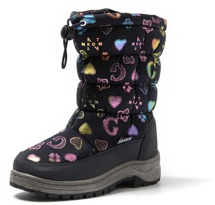 JOMIX Stivali Bambini Ragazzi Doposci Stivaletti Bambine Ragazze da Neve Impermeabile Scarpe Invernalin Imbottite da Bimbi Bimbe MB9538 (Blu Scuro, 34)