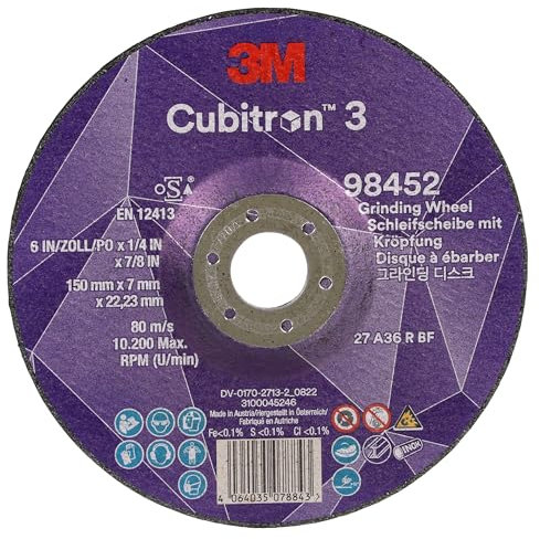 3M Cubitron 3 Schruppscheibe, 98452, 36+, T27, 150 mm x 7 mm x 22,23 mm, EN, 10/Pack