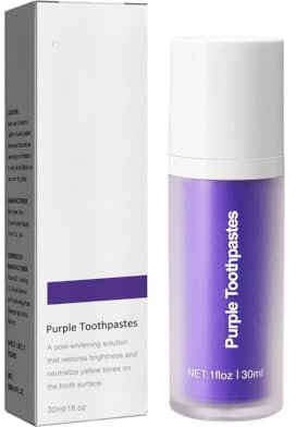 Dentifricio sbiancante per denti viola, dentifricio sbiancante per denti, rimuove le macchie dei denti, allevia la sensibilità, protegge la carie