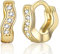 PDTU Creolen Gold, Ohrringe Gold Creolen mit Zirkonia 6mm Klein Winzig Huggie Hypoallergen
