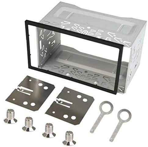 Double Din Cage,Radio Fascia Car Universal DVD Mounting Frame Kit Double 2 Din Hardware Car Stereo Radio Fascia Frame Automotive Radio Player Box Accessories