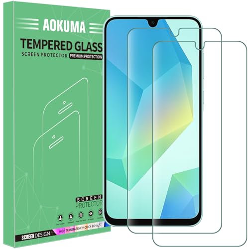 AOKUMA Samsung Galaxy A17 5G / Galaxy A16 Verre Trempé, [Lot de 2] Verre Trempé Samsung A17/A16 [0.26mm] [Extrêmement résistant aux rayures] [Haute définition][Facile à installer] protections d'écran