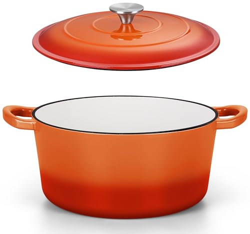 HaSteeL Cocotte en fonte de 6 litres – Orange
