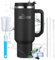 ACLEARTH® (Black 40oz Tumbler Travel Mug with Handle, Straws, Lid, Coffee, Travel Mug, Water Bottle, Flask, Leak-Proof, Insulated, Stainless Steel, Multi-Use, Gift for Men and Women.