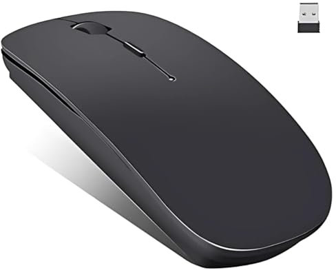 Wireless Mouse, 2.4GHz with USB Mini Receiver, Silent Mouse Ergonomic Cordless Design with USB Nano Receiver Compatible with PC, Mac, Laptop, Macbook, Chromebook