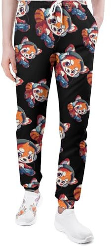 Yaxinduobao Niedlicher roter Panda, lustige Gaming-Sweathose, bequeme Jogginghose, leicht, Lounge, athletisch, mit Taschen, für Damen und Herren, Siehe Abbildung, 5XL