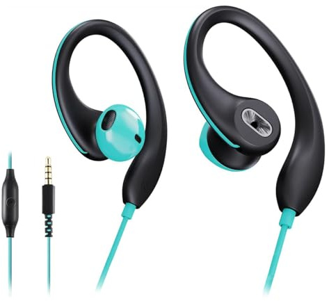 Laroal Sport Earbuds Wired in-Ear Headphones with Over Ear Hook Earclip 3.5mm Jack Running Earphones Wrap Around Ear Buds for Smartphone Laptop Tablet MP3