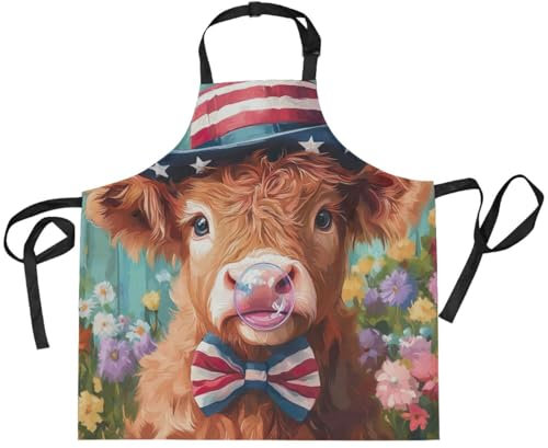 RPLIFE Stylistenschürze, Unisex, mit Taschen, wasserdichte Schürzentaschen, Geschenke für Köche, Männer, 4. Juli, Einheitsgröße