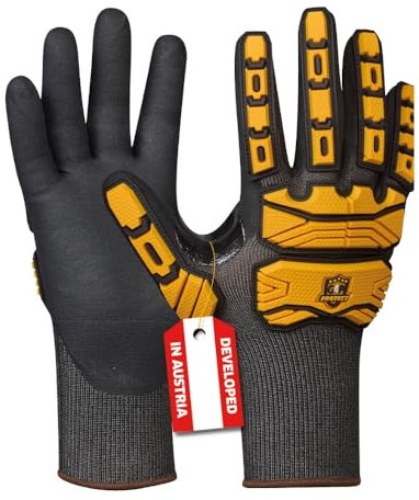 G4P Anti Cut Prime Schnittschutzhandschuhe - 1 Paar Arbeitshandschuhe mit Schnittschutzklasse D & Touchscreen-Funktion, stoßdämpfende Gummiprotektoren für Präzisionsarbeit & Montage, Gr. L (Gr. 9)