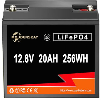 MOUDENSKAY 12V 20Ah LiFePO4 Akku Lithiumbatterie 12V Lithium-Batterie,Lithium Eisen Phosphat Batterie,mit über 4500+Tiefzyklus und BMS Schutz für Notstrombeleuchtung,Solaranlage,Marine usw